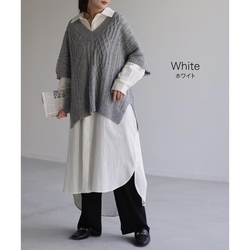 シャツワンピース ワンピース レディース ロング 白 長袖 黒 大きいサイズ | HUG.U | 15