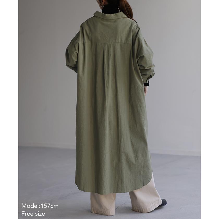 シャツワンピース ワンピース レディース ロング 白 長袖 黒 大きいサイズ | HUG.U | 21