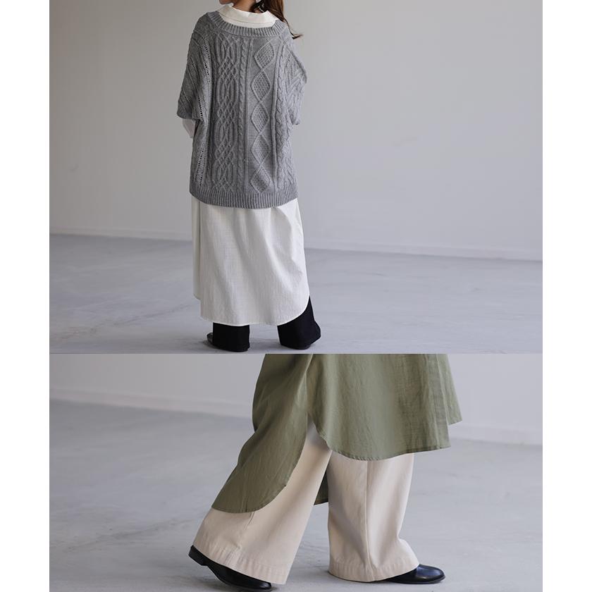 シャツワンピース ワンピース レディース ロング 白 長袖 黒 大きいサイズ | HUG.U | 23