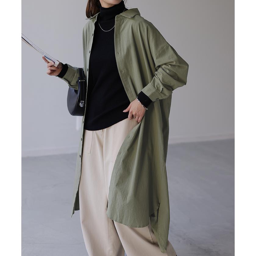 シャツワンピース ワンピース レディース ロング 白 長袖 黒 大きいサイズ | HUG.U | 08