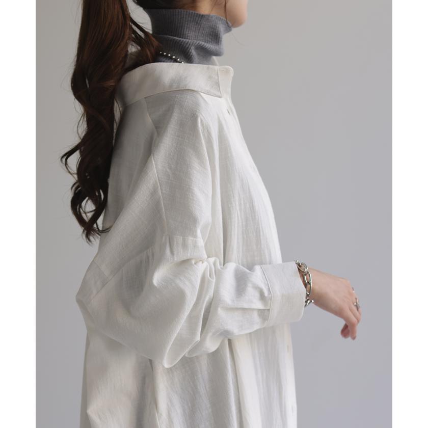 シャツワンピース ワンピース レディース ロング 白 長袖 黒 大きいサイズ | HUG.U | 09