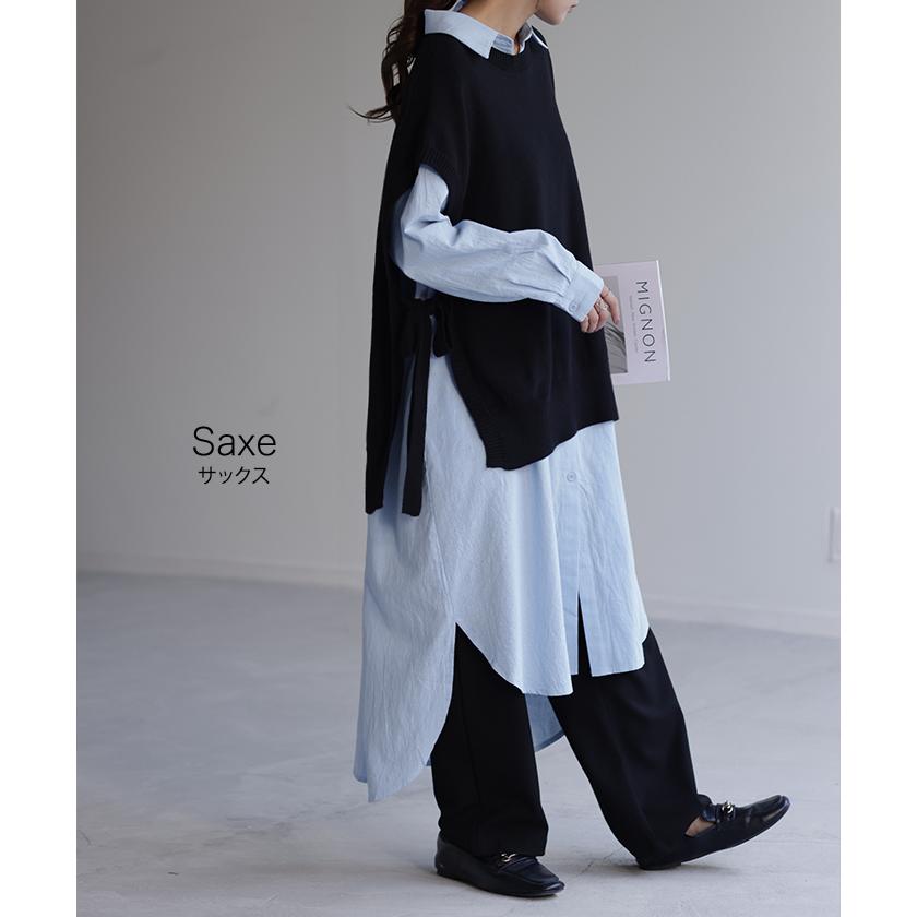 シャツワンピース ワンピース レディース ロング 白 長袖 黒 大きいサイズ | HUG.U | 11