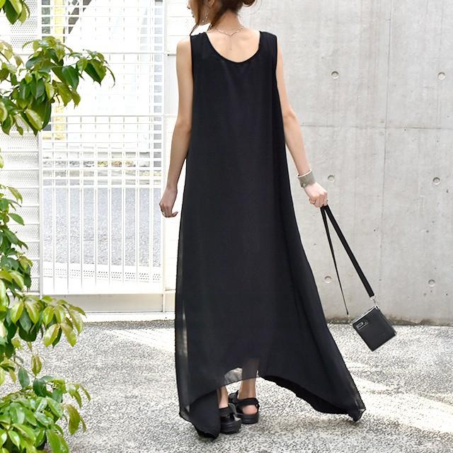 ワンピース ロングワンピース マキシワンピース ノースリーブ シフォンワンピース Aライン | HUG.U | 14