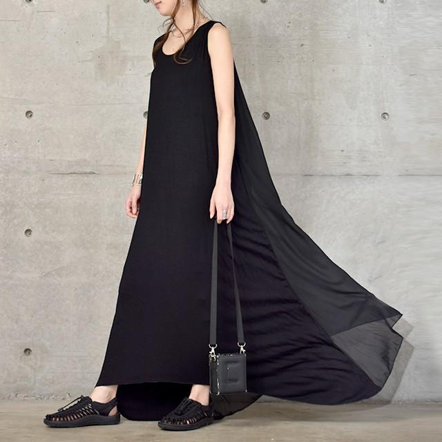 ワンピース ロングワンピース マキシワンピース ノースリーブ シフォンワンピース Aライン | HUG.U | 08