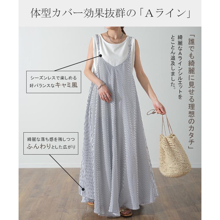 ワンピース レディース ロング ロングワンピース キャミワンピース ストライプ | HUG.U | 16
