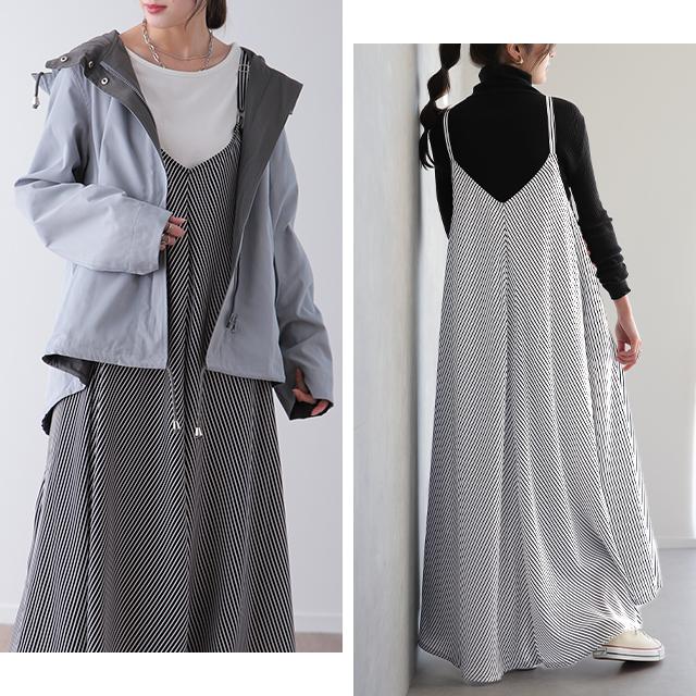 ワンピース レディース ロング ロングワンピース キャミワンピース ストライプ | HUG.U | 17