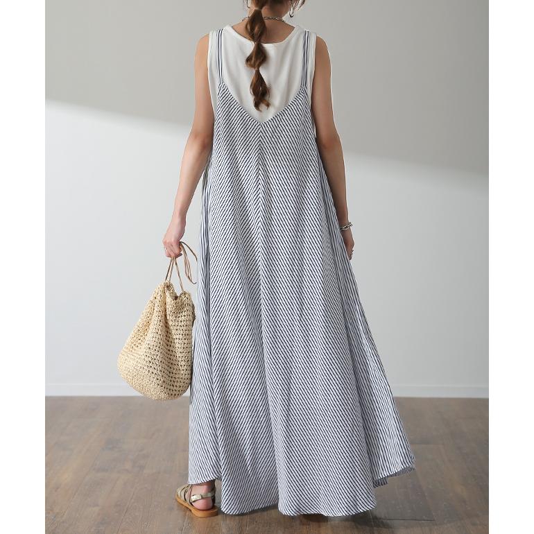 ワンピース レディース ロング ロングワンピース キャミワンピース ストライプ | HUG.U | 06