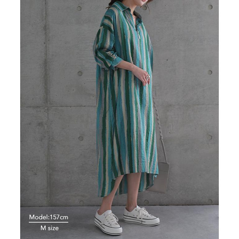 シャツワンピース ワンピース レディース シャツ ロングシャツ サックワンピース シャツワンピ ストライプ 長袖 体型カバー 大きいサイズ マキシ丈 長い 夏 X814 Hug U ハグユー 通販 Yahoo ショッピング