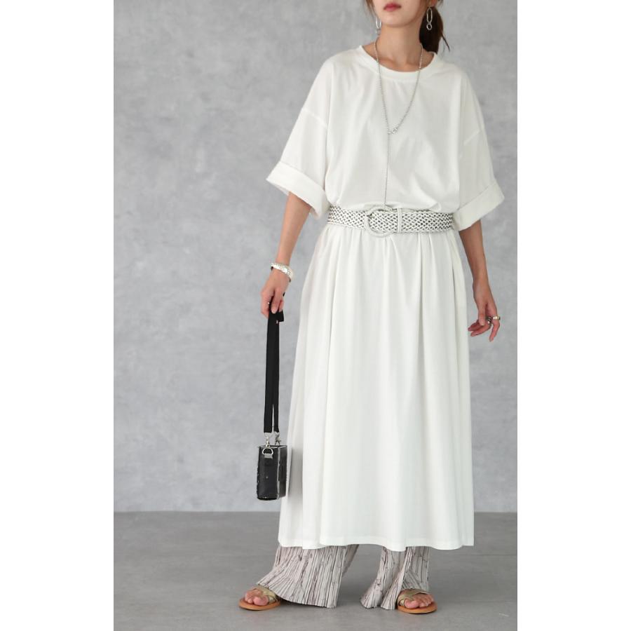 ワンピース レディース マキシ丈ワンピース マキシ ロングワンピース サックワンピース ドロップショルダー 体型カバー 無地 大きい | HUG.U | 17