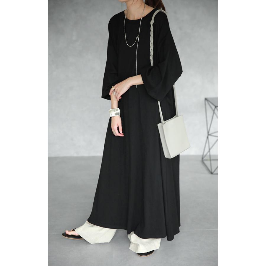 ワンピース レディース マキシ丈ワンピース マキシ ロングワンピース サックワンピース ドロップショルダー 体型カバー 無地 大きい | HUG.U | 06