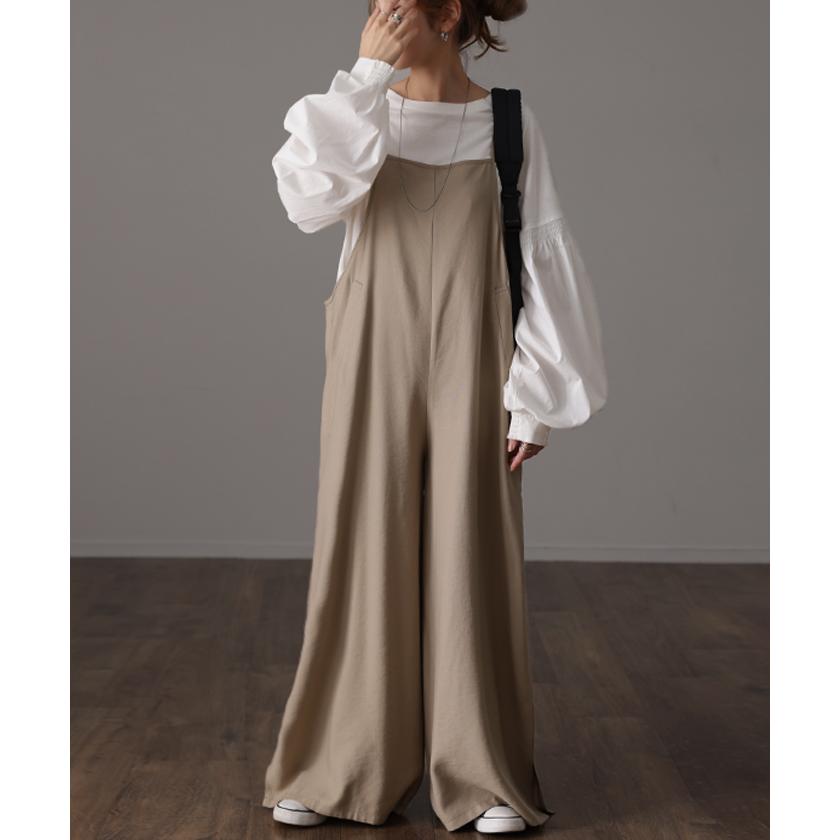 オールインワン レディース サロペット シンプル つなぎ きれいめ パンツ | HUG.U | 09