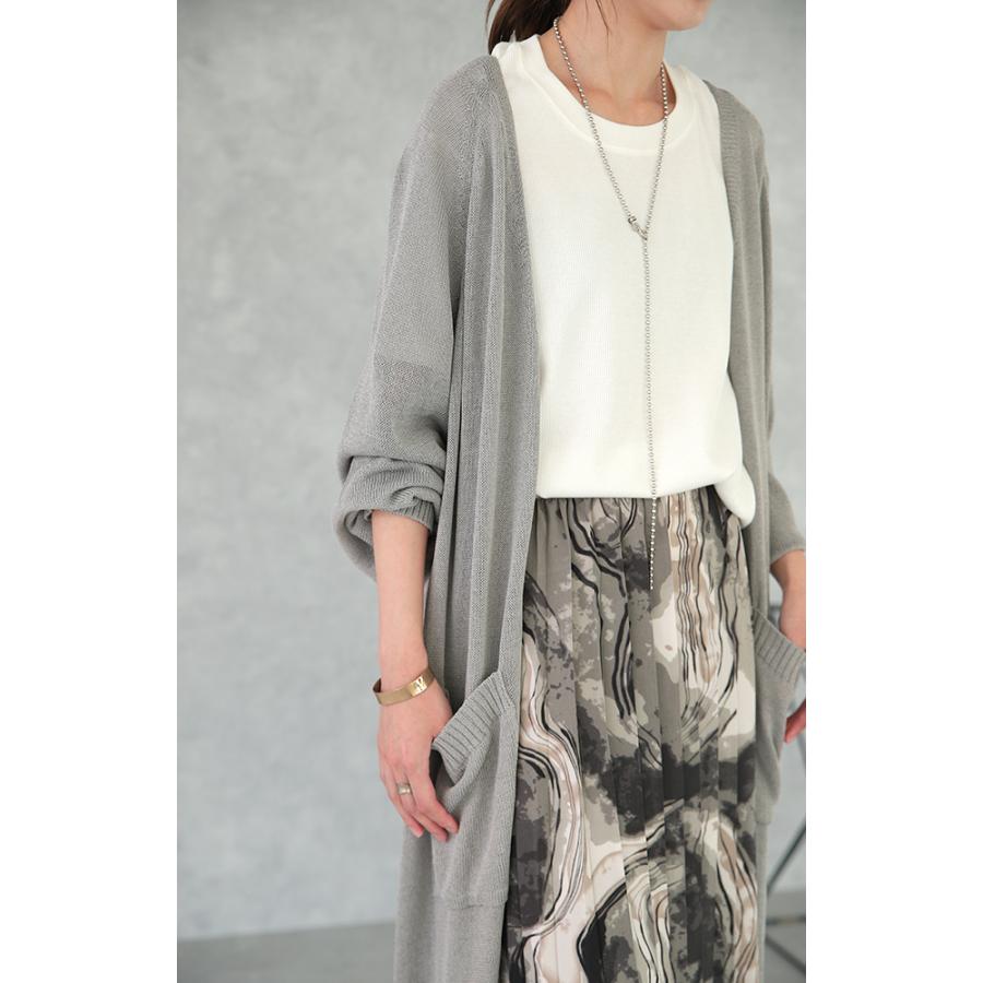 カーディガン レディース ロング 薄手 シアー ロングカーディガン サマーニット | HUG.U | 11