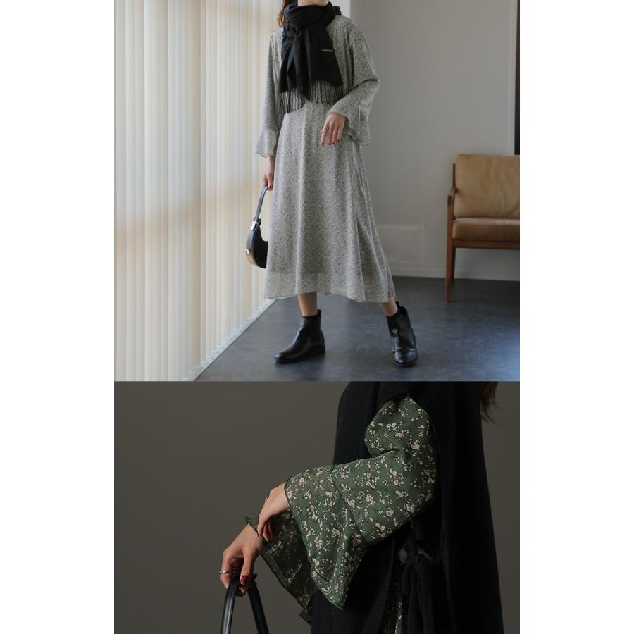 ワンピース シフォン 着痩せ ロングワンピース ロング ワンピ 花形 大きいサイズ レディース 長袖 半袖 選べる | HUG.U | 23
