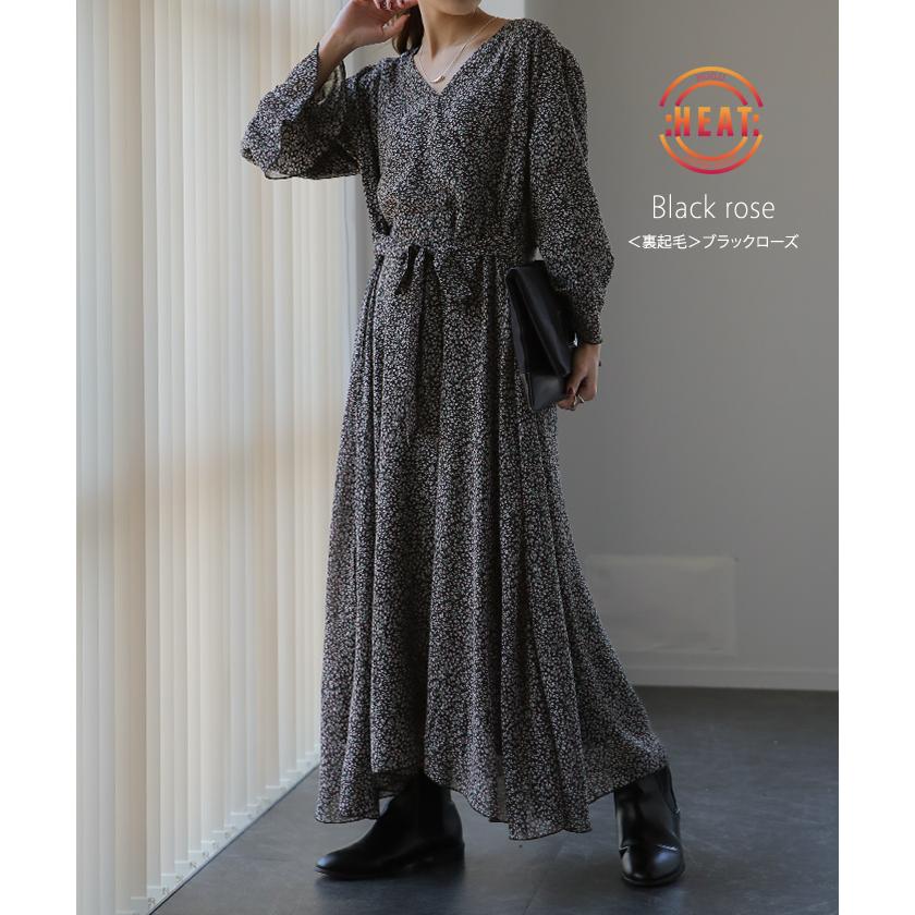 ワンピース シフォン 着痩せ ロングワンピース ロング ワンピ 花形 大きいサイズ レディース 長袖 半袖 選べる | HUG.U | 28