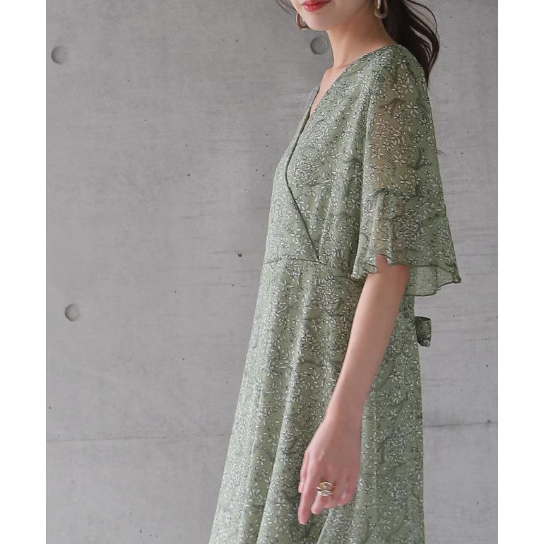 ワンピース ワンピ シフォンワンピース ロングワンピース 花柄 フレア 大きいサイズ 膝丈 秋 X8 Hug U ハグユー 通販 Yahoo ショッピング