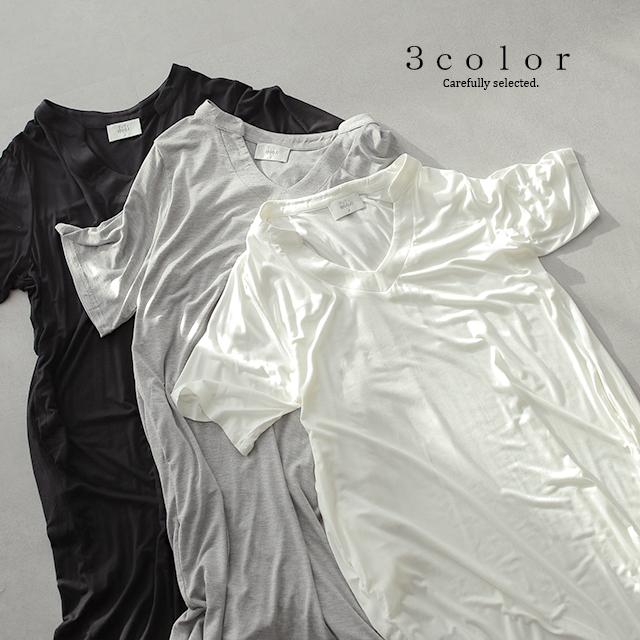 ワンピース レディース マキシ丈ワンピース スリット マキシワンピ マキシ ロングワンピース 半袖 スキッパー 無地 大きいサイズ アウトレット | HUG.U | 11