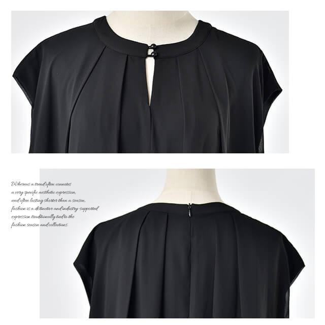 オールインワン レディース サロペット 体型カバー シフォン 大きいサイズ つなぎ ワイドパンツ ドレス パーティー パンツ 半袖 無地 | HUG.U | 19