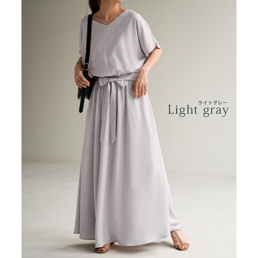 ワンピース レディース 半袖 ロングワンピース フレンチスリーブ 大きいサイズ | HUG.U | 16