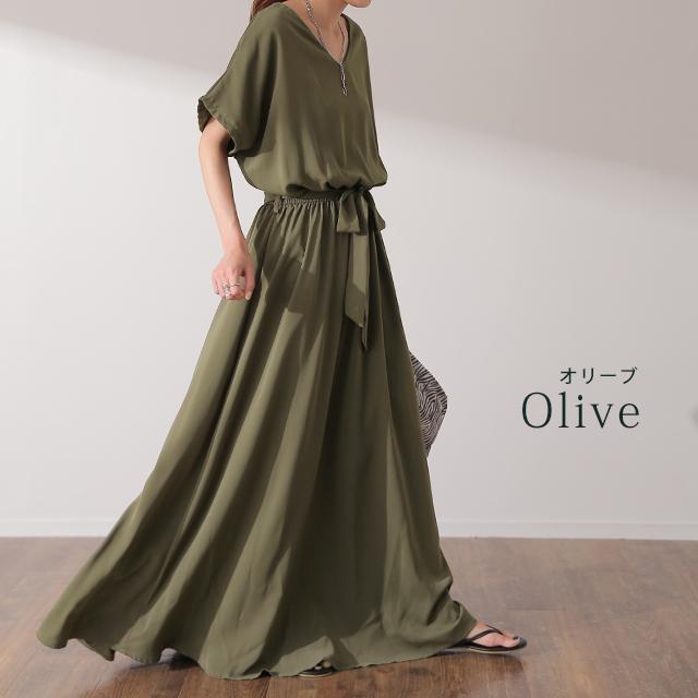 SALE ワンピース レディース 半袖 ロングワンピース フレンチスリーブ 大きいサイズ アウトレット | HUG.U | 16