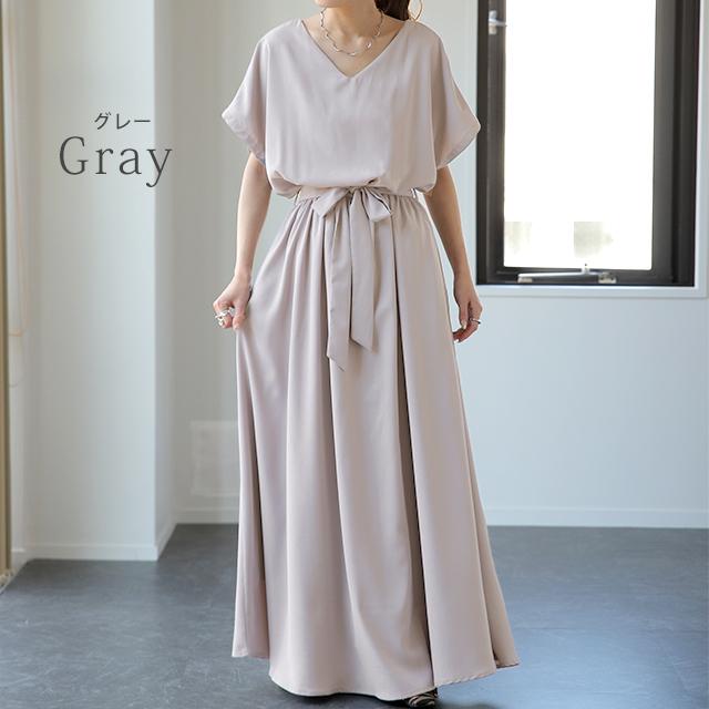 SALE ワンピース レディース 半袖 ロングワンピース フレンチスリーブ 大きいサイズ アウトレット | HUG.U | 23