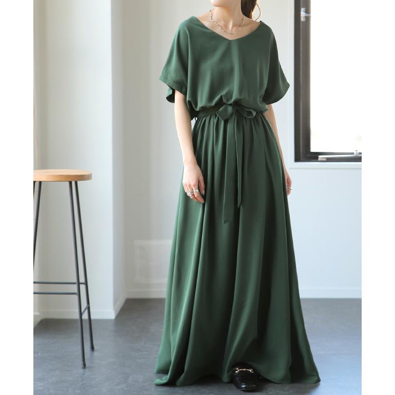 SALE ワンピース レディース 半袖 ロングワンピース フレンチスリーブ 大きいサイズ アウトレット | HUG.U | 11