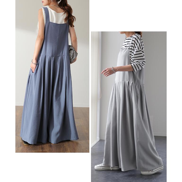 オールインワン レディース サロペット 大きいサイズ ワイドパンツ ワイドパンツルック | HUG.U | 19