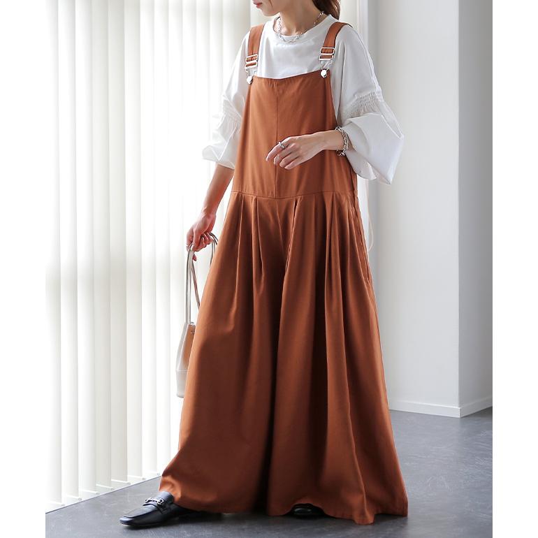 オールインワン レディース サロペット 大きいサイズ ワイドパンツ ワイドパンツルック | HUG.U | 09