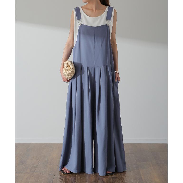 オールインワン レディース サロペット 大きいサイズ ワイドパンツ ワイドパンツルック | HUG.U | 09