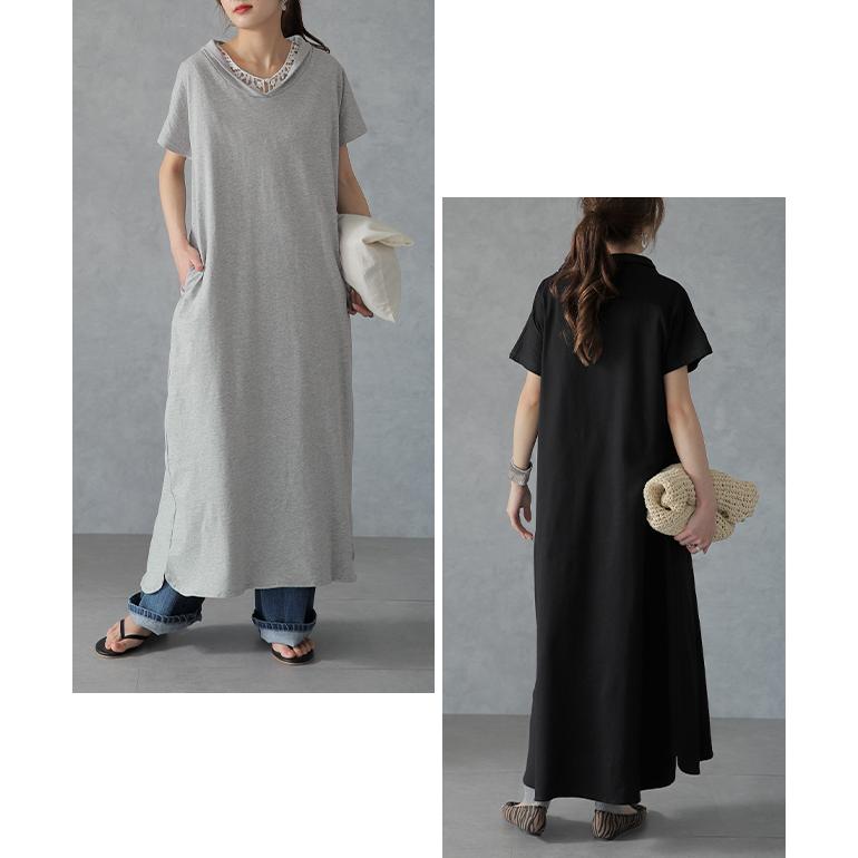 ワンピース マキシ丈ワンピース ロングワンピース マキシワンピ マキシ ロング 半袖 大きいサイズ | HUG.U | 08