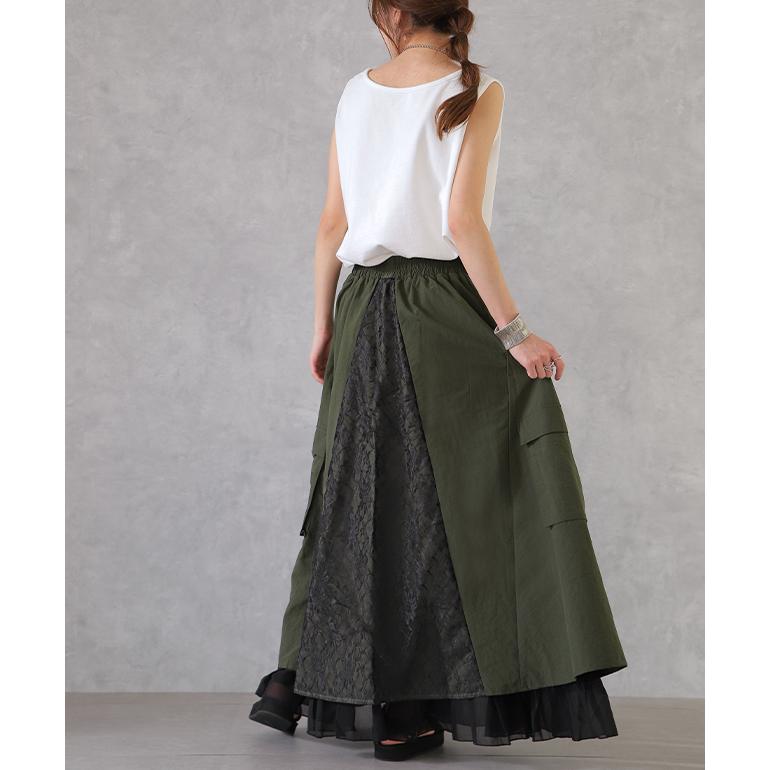 スカート ロングスカート マキシスカート レース ベイカースカート ワークスカート ミリタリー | HUG.U | 17