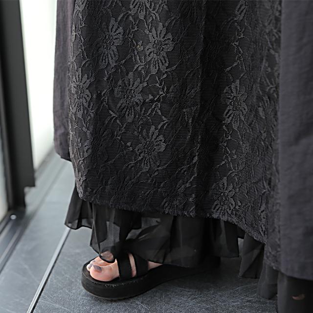 スカート ロングスカート マキシスカート レース ベイカースカート ワークスカート ミリタリー | HUG.U | 05