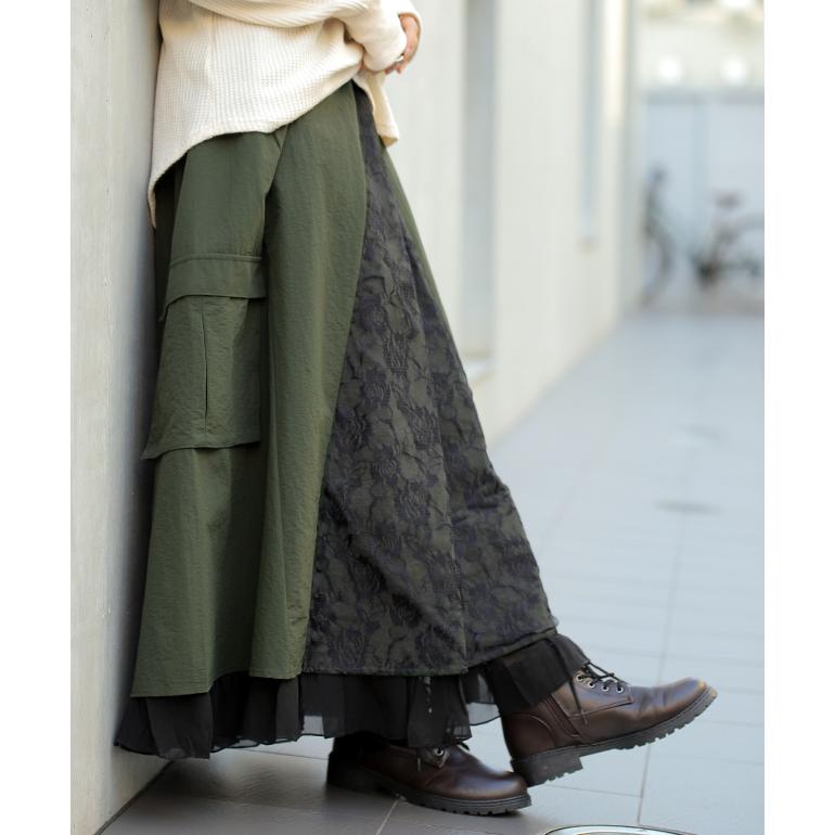 スカート ロングスカート マキシスカート レース ベイカースカート ワークスカート ミリタリー | HUG.U | 07
