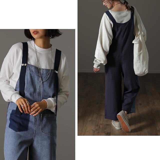 オールインワン レディース サロペット デニム 大きいサイズ オーバーオール 韓国 | HUG.U | 17