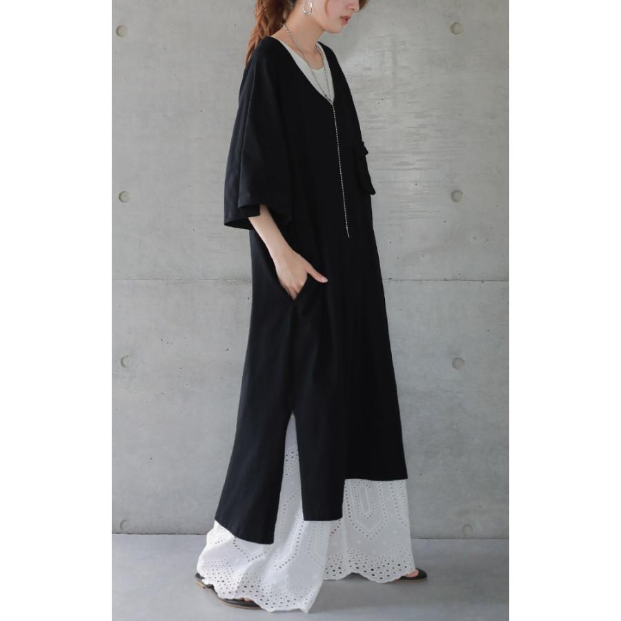 ワンピース Tシャツワンピース ロングワンピース マキシワンピース ロング レディース 七分袖 体型カバー ワンピ 大きいサイズワンピース | HUG.U | 15