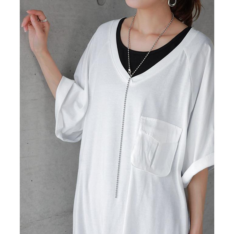 ワンピース Tシャツワンピース ロングワンピース マキシワンピース ロング レディース 七分袖 体型カバー ワンピ 大きいサイズワンピース | HUG.U | 17