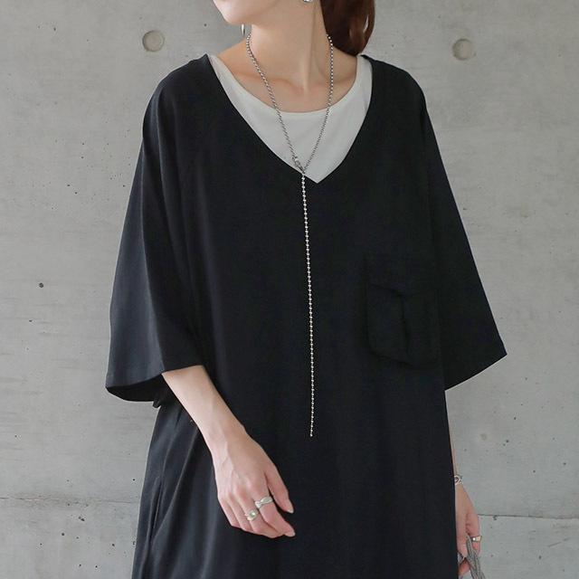 ワンピース Tシャツワンピース ロングワンピース マキシワンピース ロング レディース 七分袖 体型カバー ワンピ 大きいサイズワンピース | HUG.U | 21