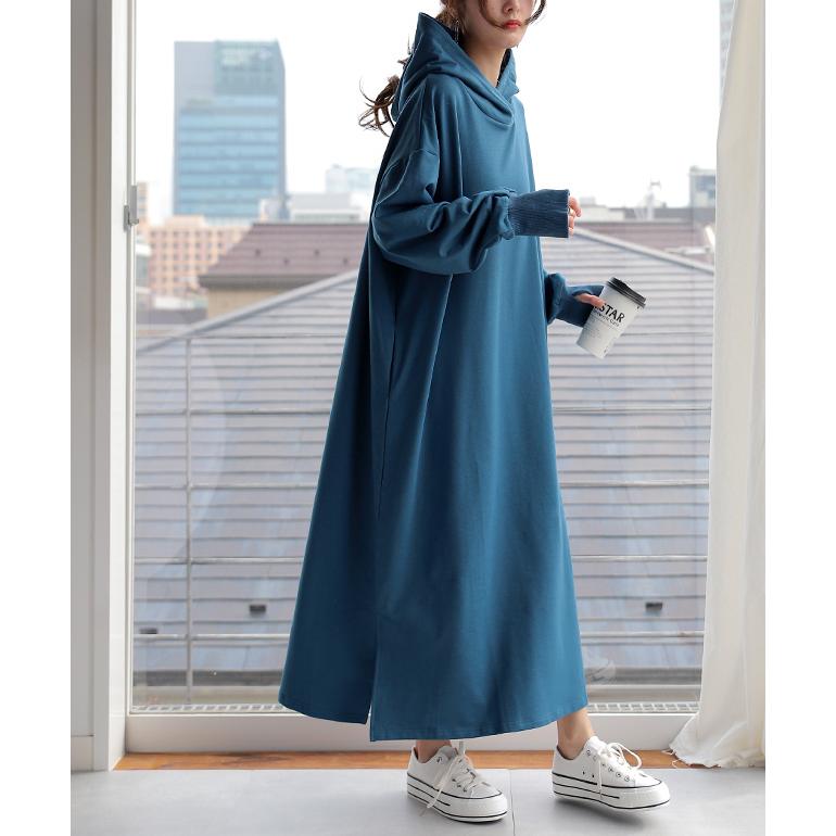 ワンピース レディース  ロングワンピース 長袖 パーカーワンピース ロング | HUG.U | 10