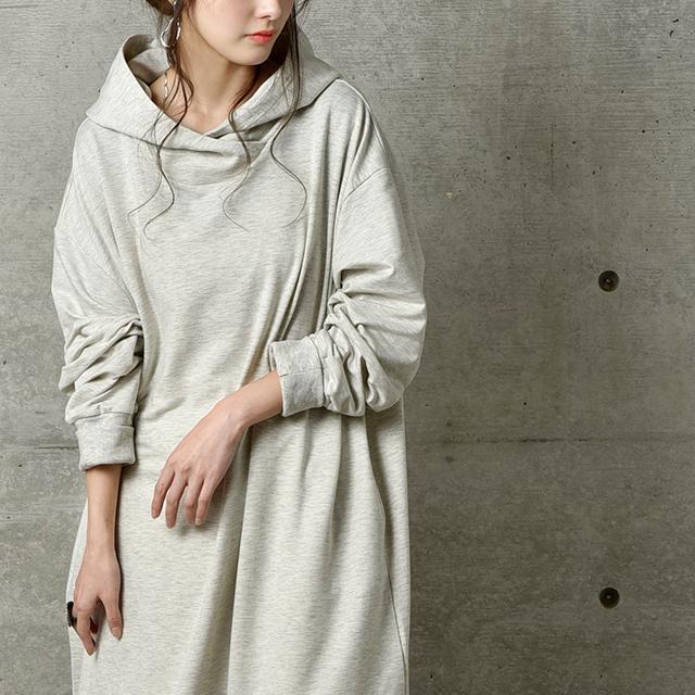 ワンピース レディース  ロングワンピース 長袖 パーカーワンピース ロング | HUG.U | 11