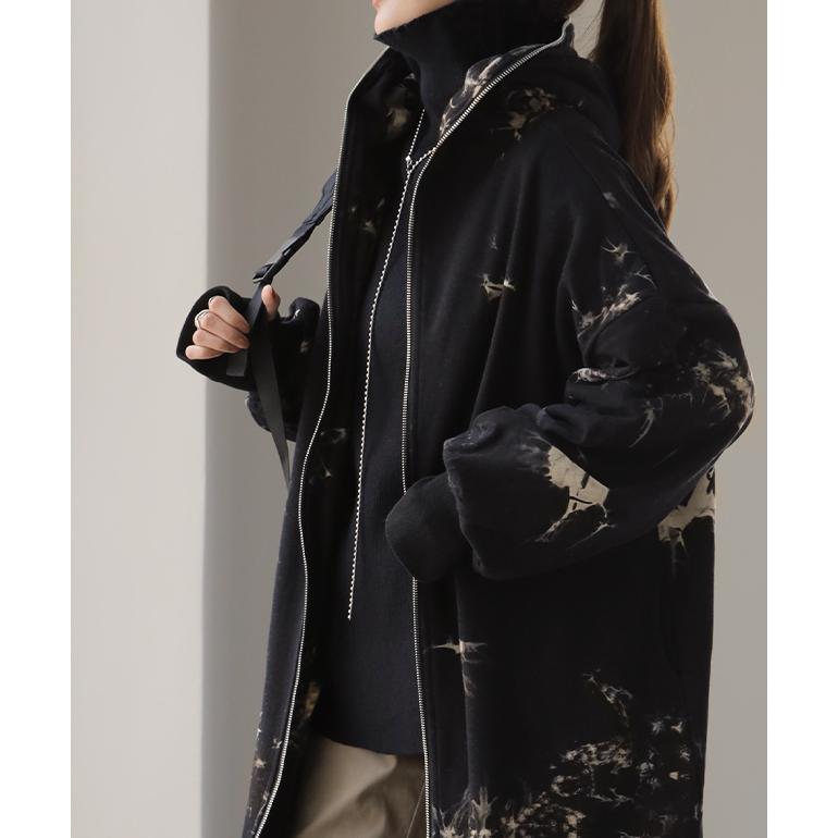 パーカー レディース ロング タイダイ柄 ロングパーカー ジップアップ ワンピース | HUG.U | 11