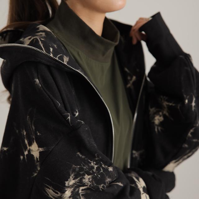 パーカー レディース ロング タイダイ柄 ロングパーカー ジップアップ ワンピース | HUG.U | 15