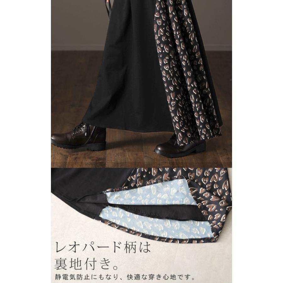 ワンピース 長袖 黒 ロング フレアワンピース マキシ ロングワンピース ハイネック グレンチェック チェック柄 | HUG.U | 20