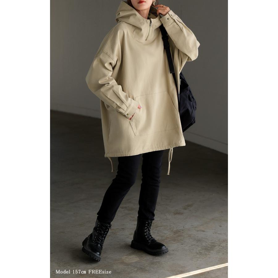 パーカー トップス プルオーバー レディース フード マウンテンプルオーバー キャンプ ツイル アウトドア ミリタリー | HUG.U | 02