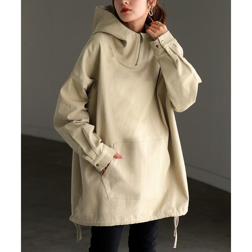 パーカー トップス プルオーバー レディース フード マウンテンプルオーバー キャンプ ツイル アウトドア ミリタリー | HUG.U | 04