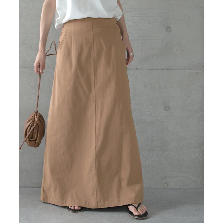 スカート ロングスカート マキシスカート ベイカースカート ロング チノ レディース アウトドア | HUG.U | 08