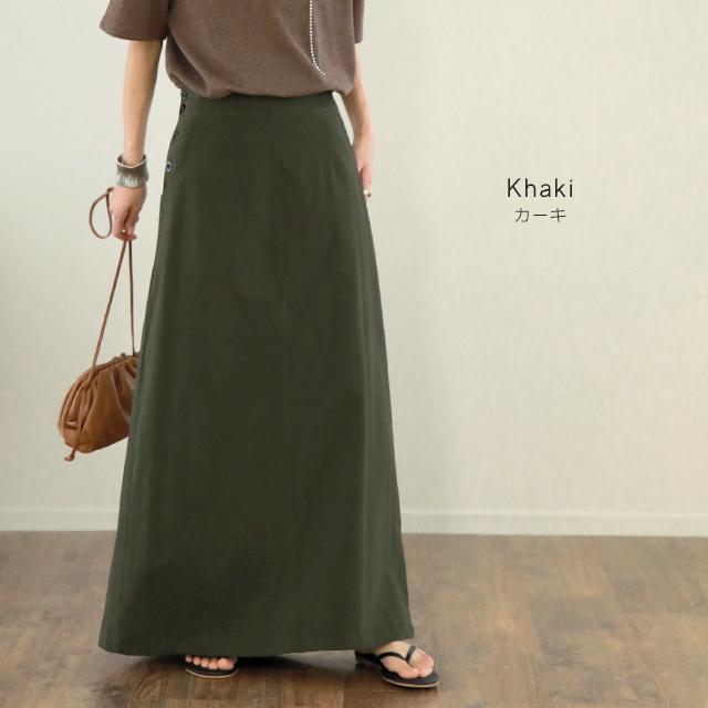 スカート ロングスカート マキシスカート ベイカースカート ロング チノ レディース アウトドア | HUG.U | 11