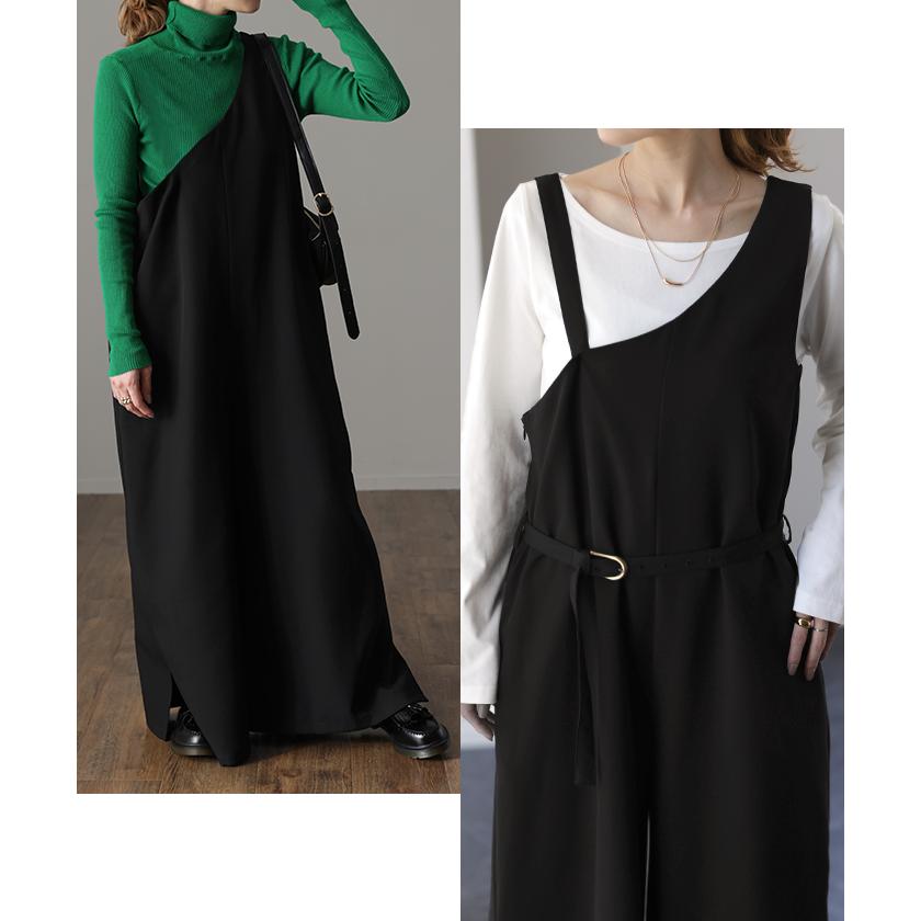 オールインワン レディース サロペット ワンショルダー コンビネゾン | HUG.U | 13