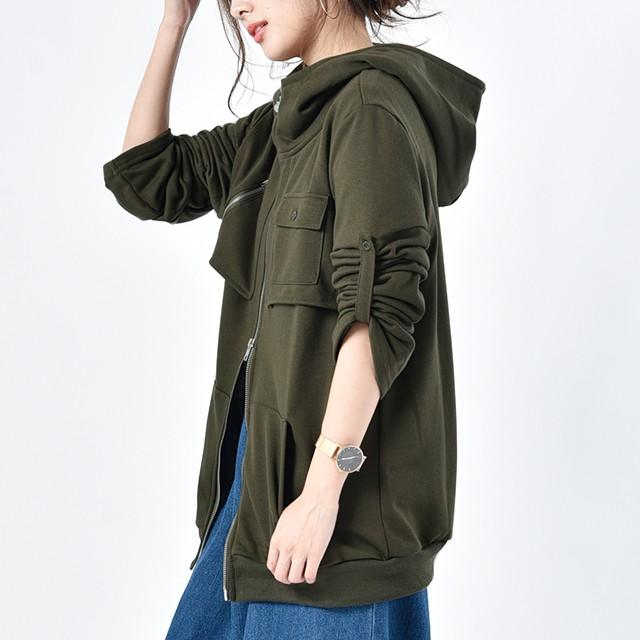 フォクシー❤︎レディロングパーカー ダブルジップ RESEXXY（リゼクシー） パーカー ダブルポケットジップパーカー