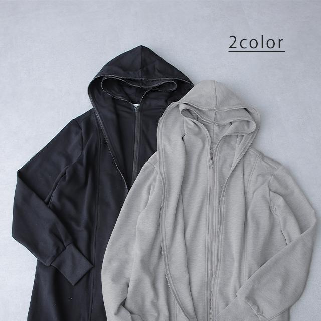 ロングパーカー レディース パーカー スウェット ダブルジップ パーカーワンピース アウター | HUG.U | 10