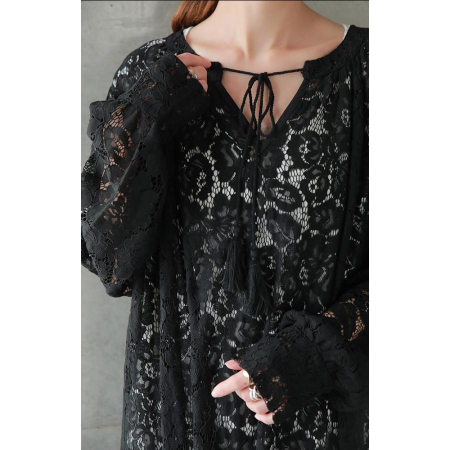 ワンピース レディース ロングワンピース レイヤード ロングワンピ 総レース | HUG.U | 14