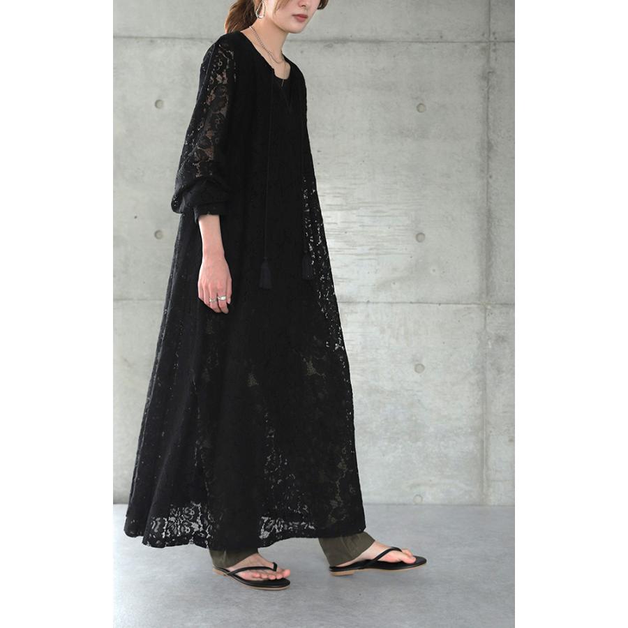 ワンピース レディース ロングワンピース レイヤード ロングワンピ 総レース | HUG.U | 16